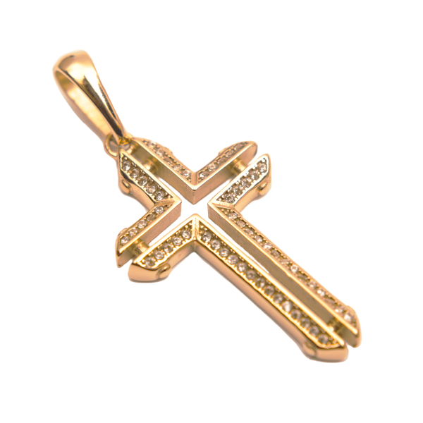 Colgante Crucifico Doble Oro Laminado 18k